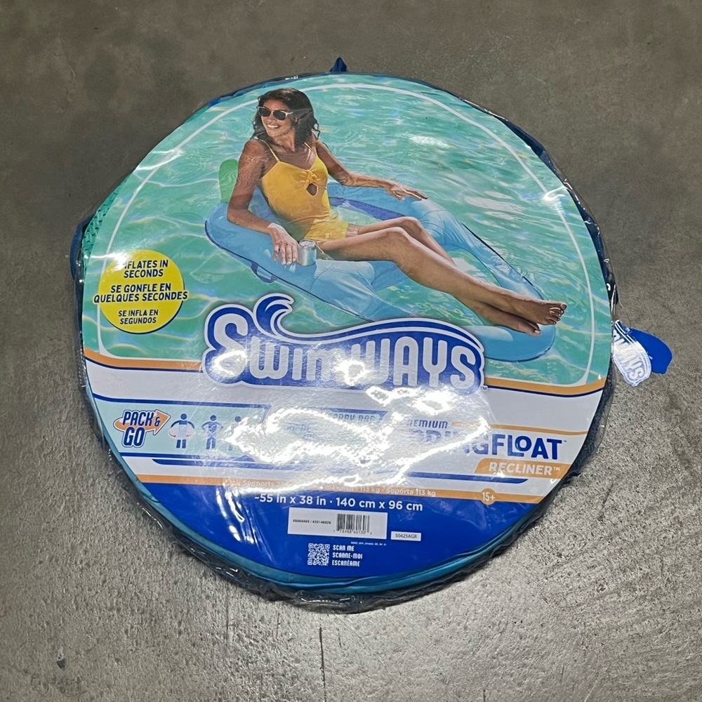 SwimWays Blue Pool Recliner Float